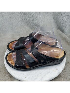 Finn Comfort Shoes Womens Size EU 38 US 7.5 Black Leather Slip On Sandals *Read*